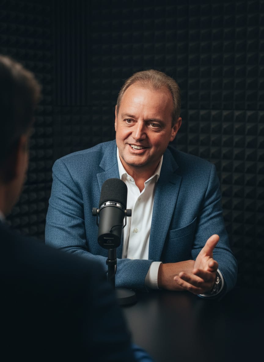 Hans-Willi Mölders im Interview am Mikrofon
